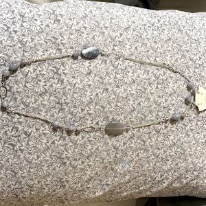 Grey long necklace and earring set